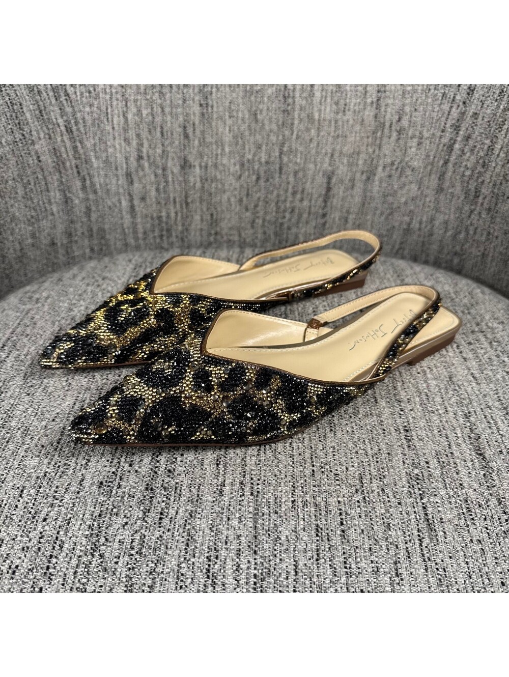 Betsey Johnson NEW Vance Women's Rhinestone Leopard Print Slingback Flats Size 8
